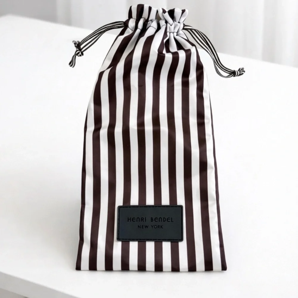 Henri Bendel Signature Brown Satin Striped Dustbag
